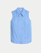 Blusa camisera de rayas sin mangas