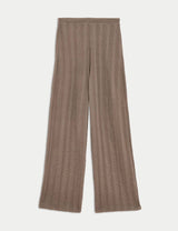 Pantalón de punto con textura de corte ancho