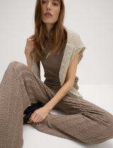 Pantalón de punto con textura de corte ancho