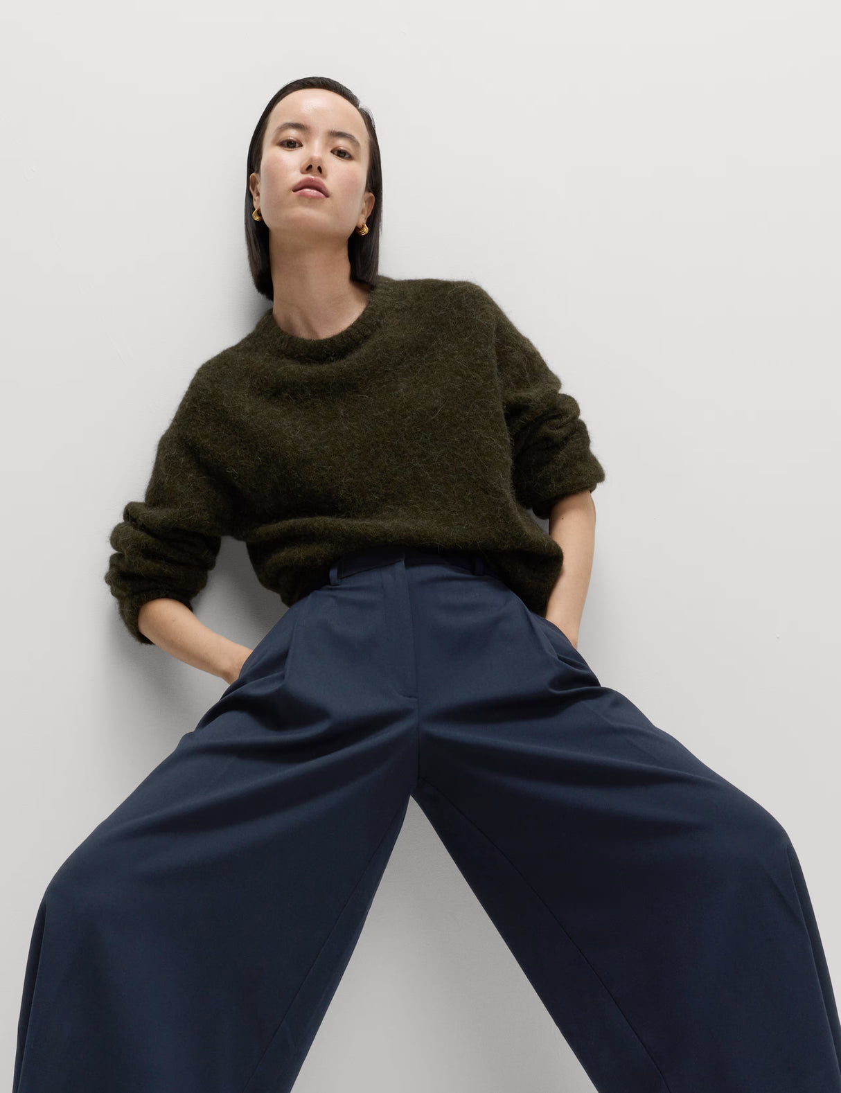 Pantalón de tela de estilo culotte