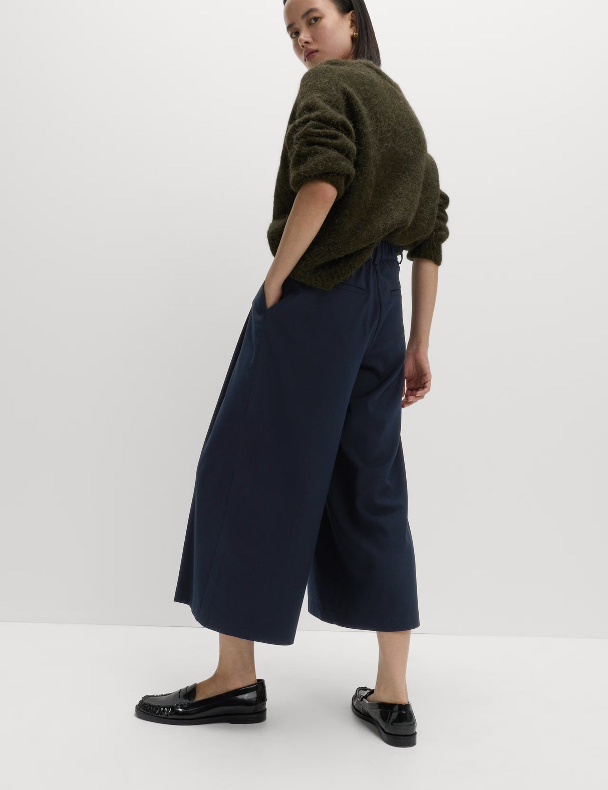 Pantalón de tela de estilo culotte