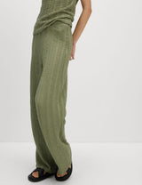 Pantalón de punto con textura de corte ancho