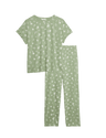 Pijama de pantalón largo y top de manga corta con diseño