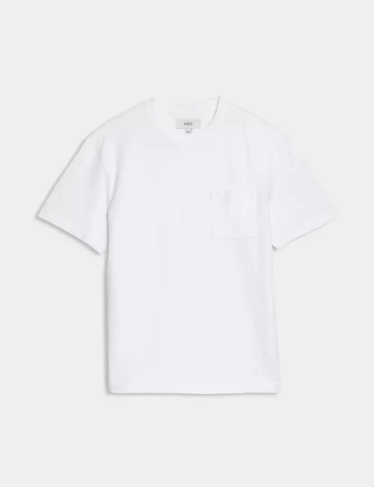 Camiseta de manga corta lisa con bolsillo