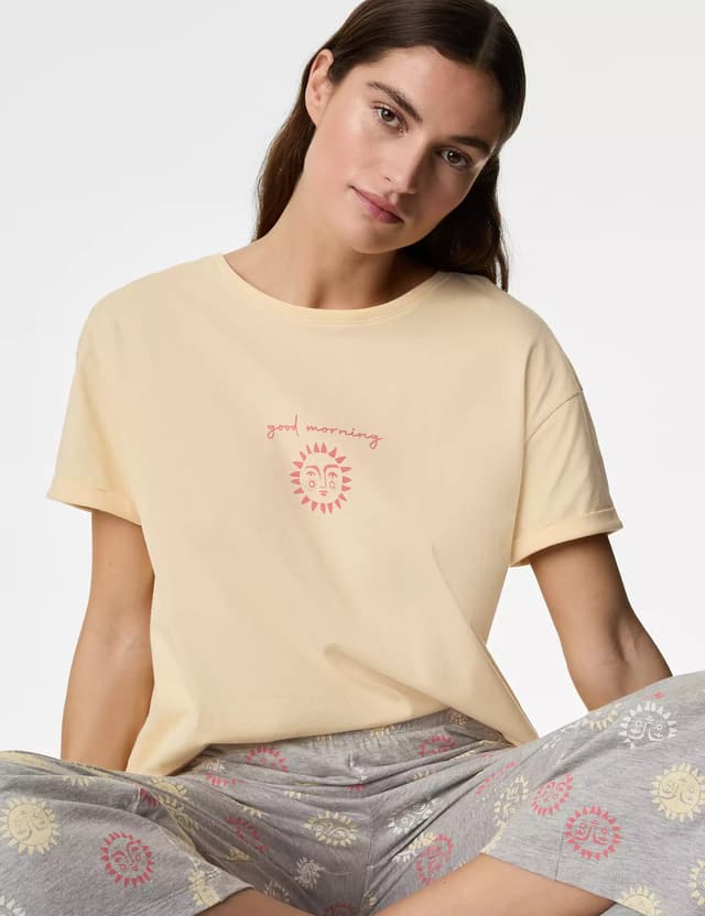 Pijama de largo pescador con manga corta
