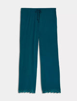 Pantalón de pijama largo con detalle de encaje