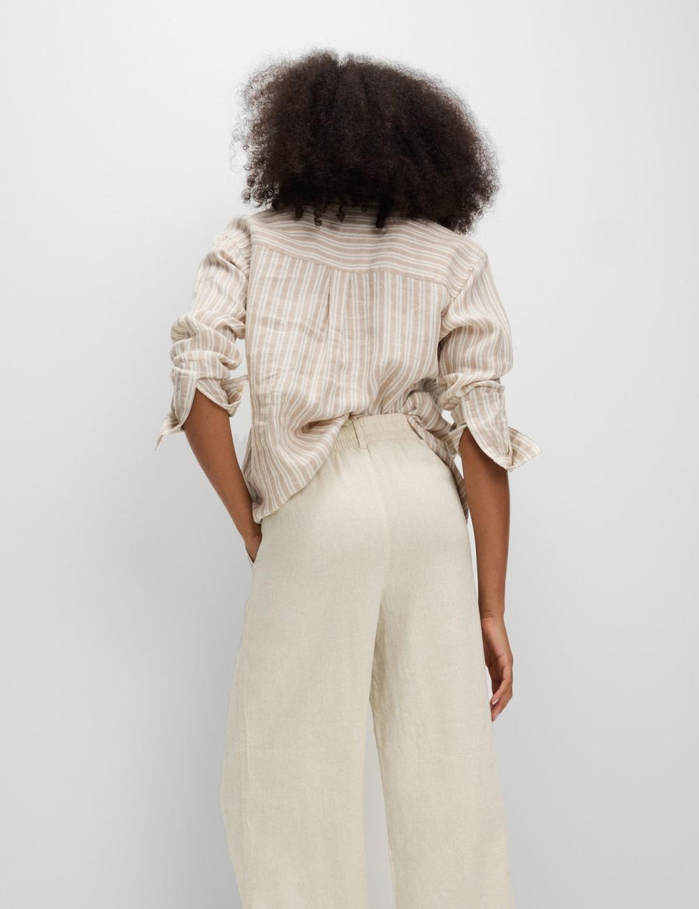 Pantalón pescador de lino viscosa