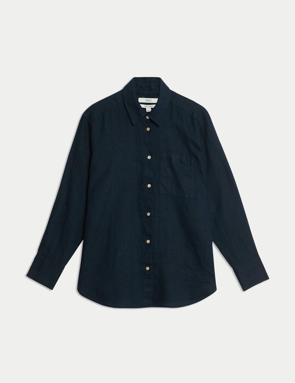 Blusa de lino de manga larga