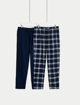 Pack de 2 pantalones largos de franela a cuadros