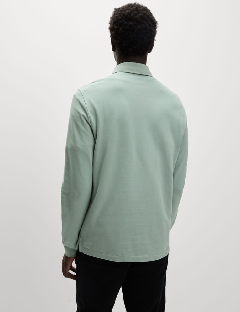 Polo de manga larga liso