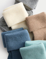 Pack de 5 pares de calcetines para bebés lisos con canalé