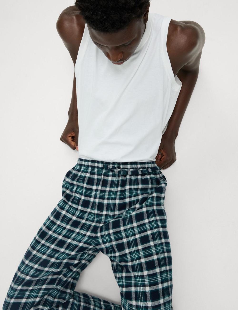 Pack de 2 pantalones largos de tela a cuadros