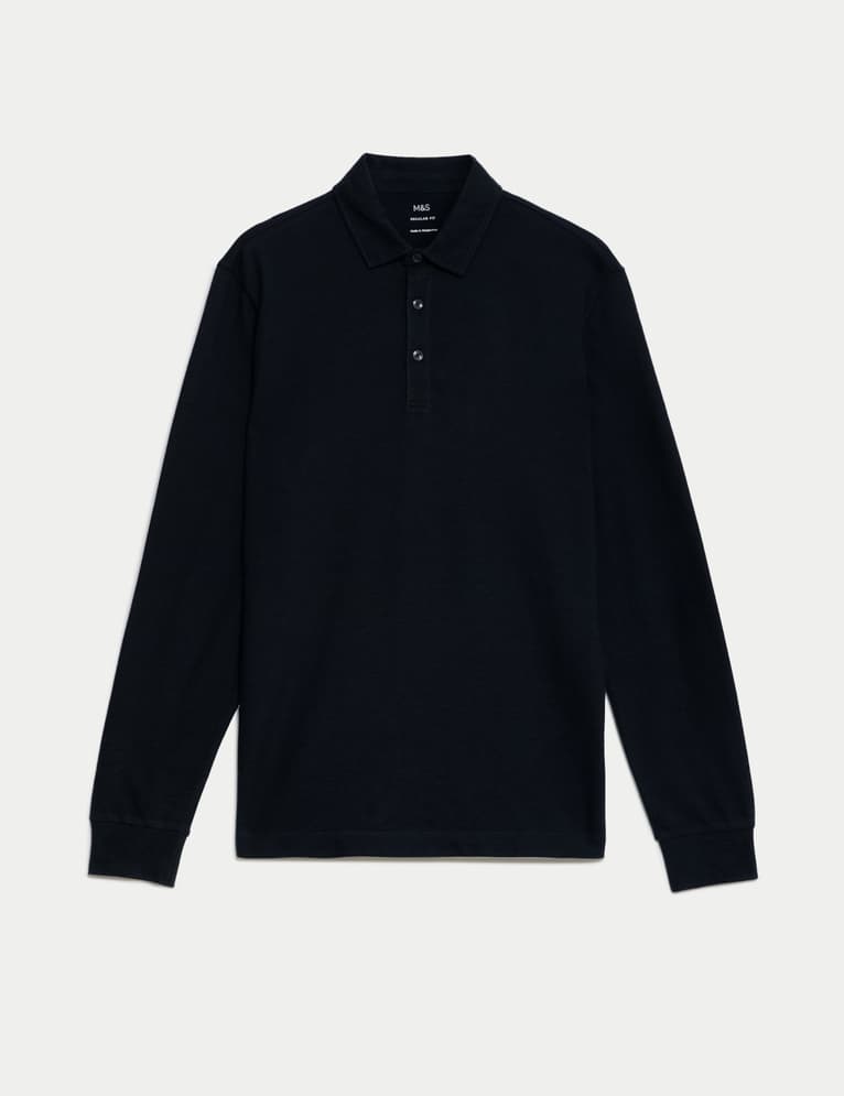 Polo de manga larga liso