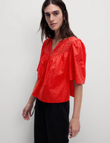 Blusa bordada de manga corta