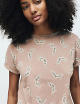 Pijama de manga corta estampado flat pack