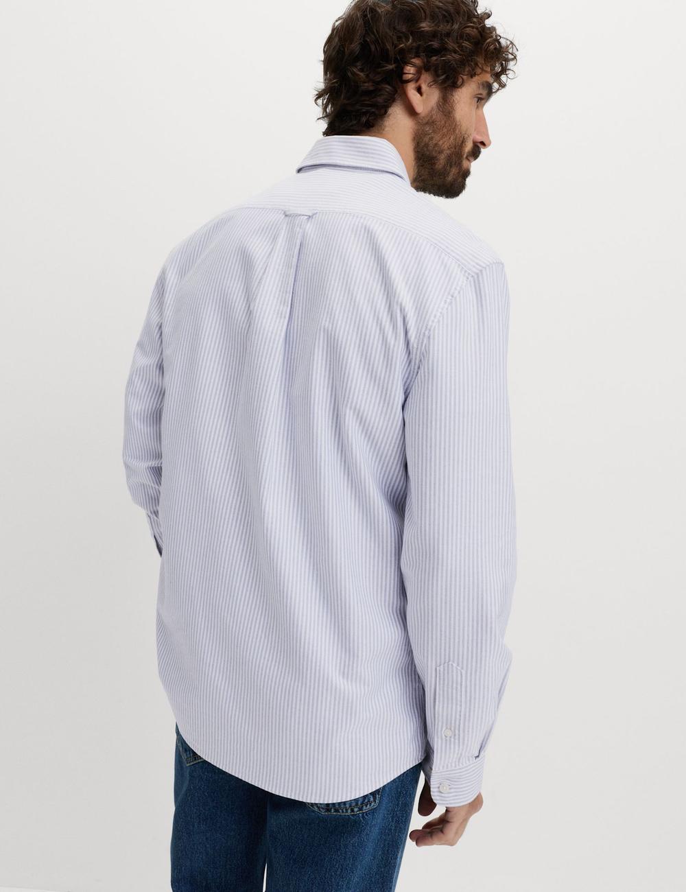 Camisa oxford  de algodón a rayas