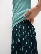 Pijama de punto con camiseta de manga corta diseño Loros