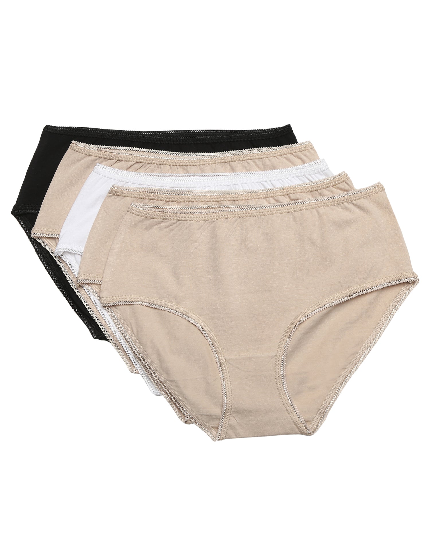 Pack x5 bragas altas lisas