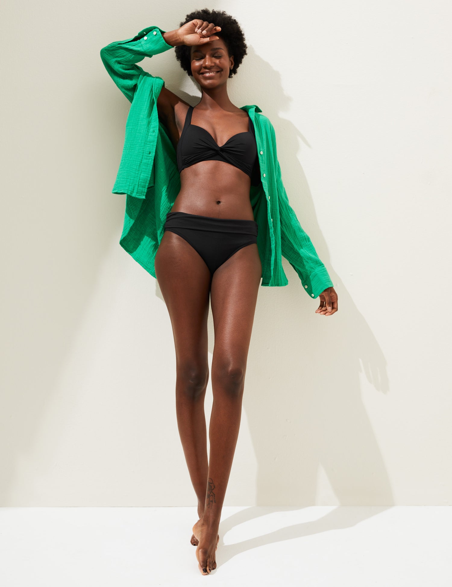 Parte baja de bikini roll top