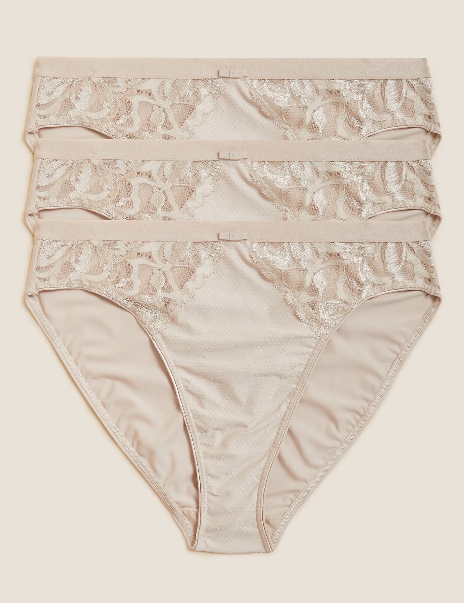 Pack 3 Bragas altas con encaje