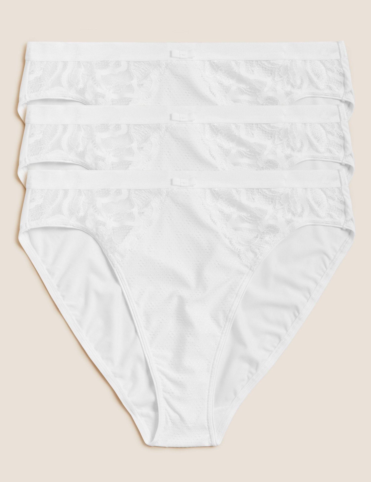 Pack 3 Bragas altas con encaje