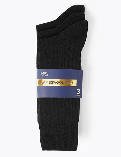 Pack de 3 pares de calcetines de lana