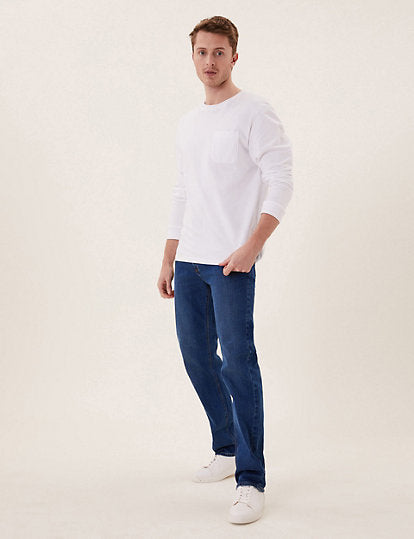 Pantalón elástico de corte recto