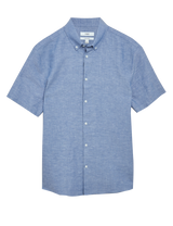 Camisa de lino manga corta  lisa