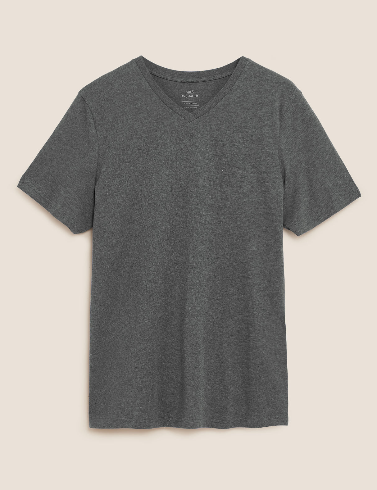 Camiseta cuello pico manga corta lisa