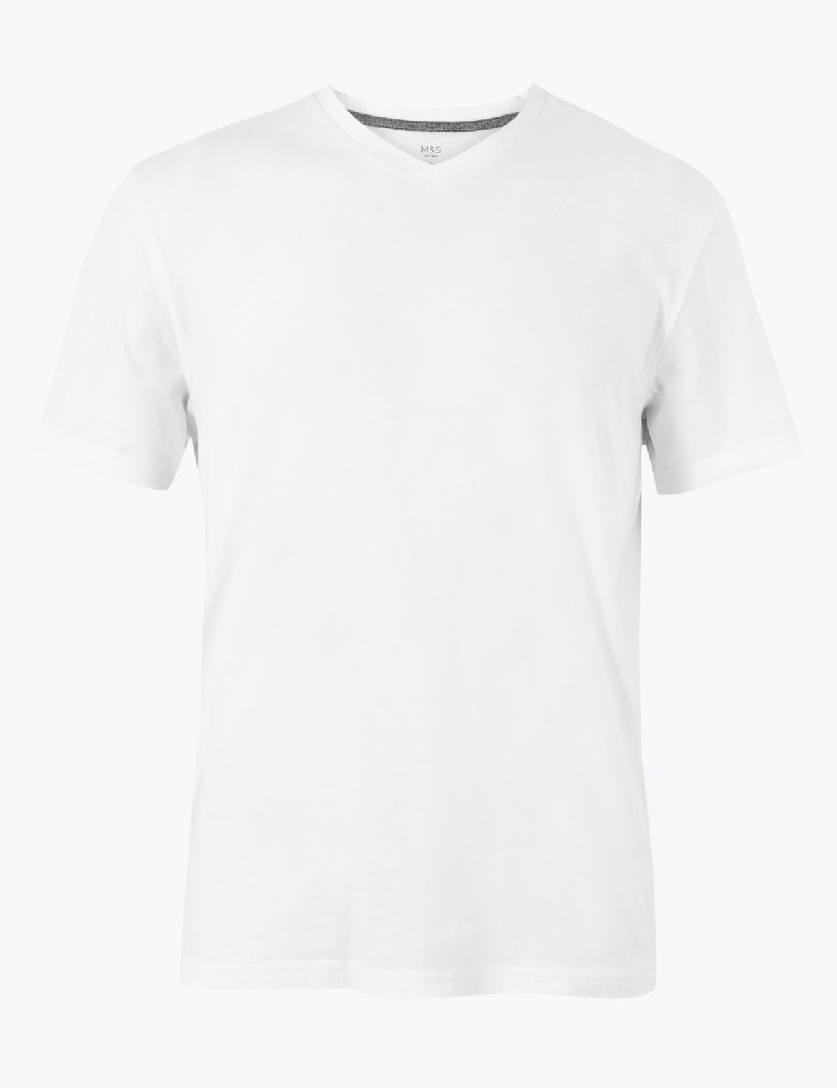 Camiseta cuello pico manga corta lisa