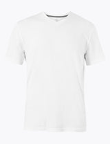 Camiseta cuello pico manga corta lisa