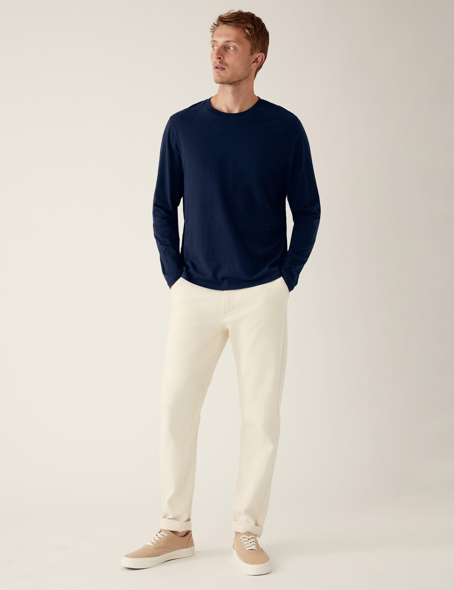 Camiseta lisa manga larga