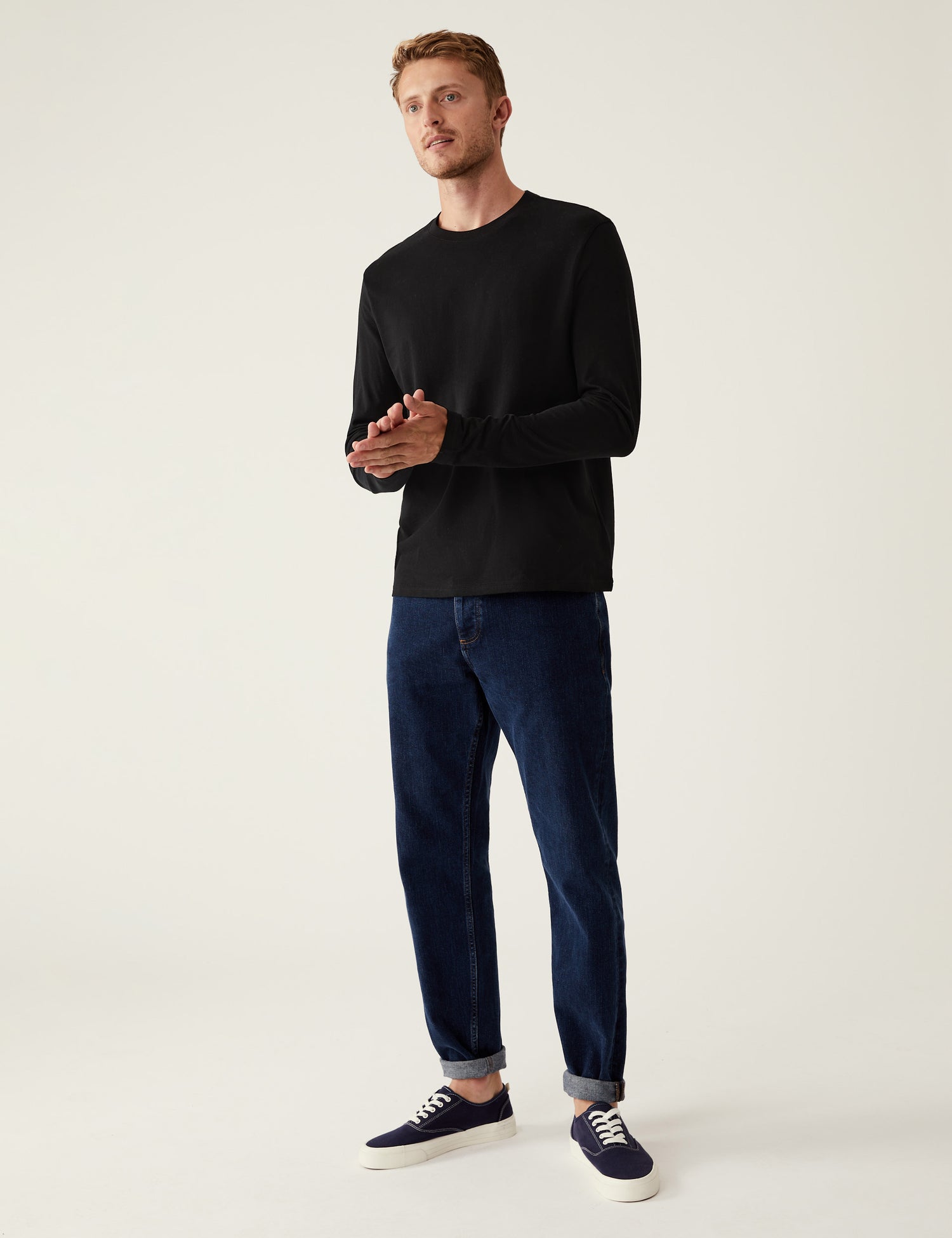 Camiseta lisa manga larga