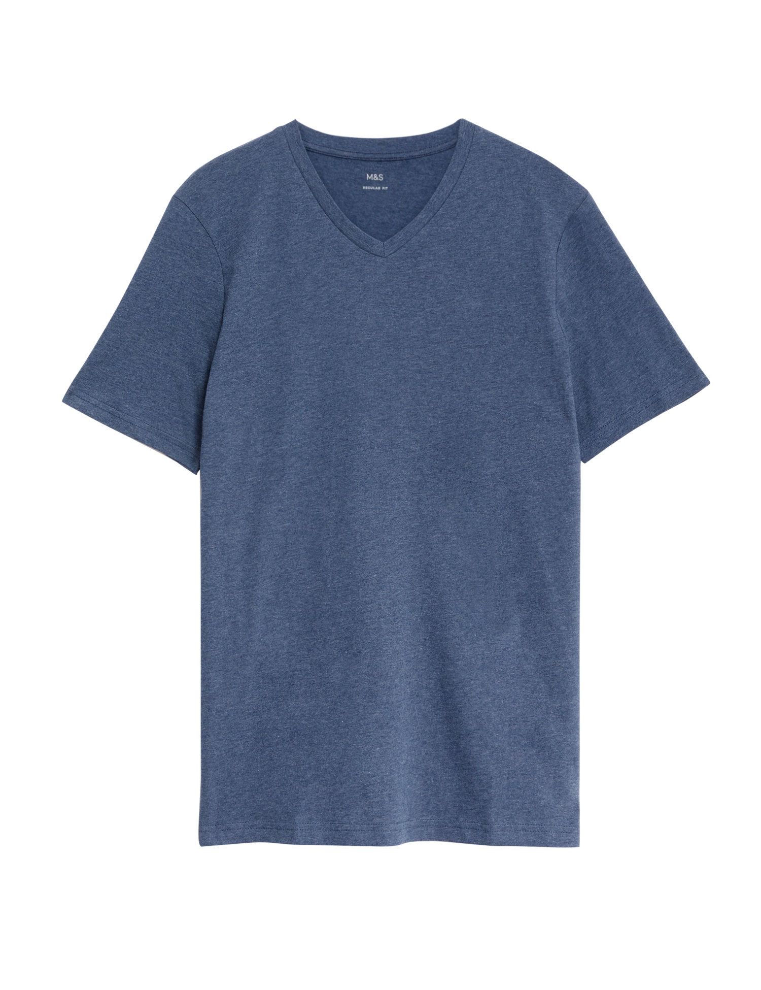 Camiseta cuello pico lisa manga corta