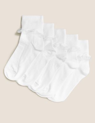 Pack de 5 pares de calcetines con volantes de organza