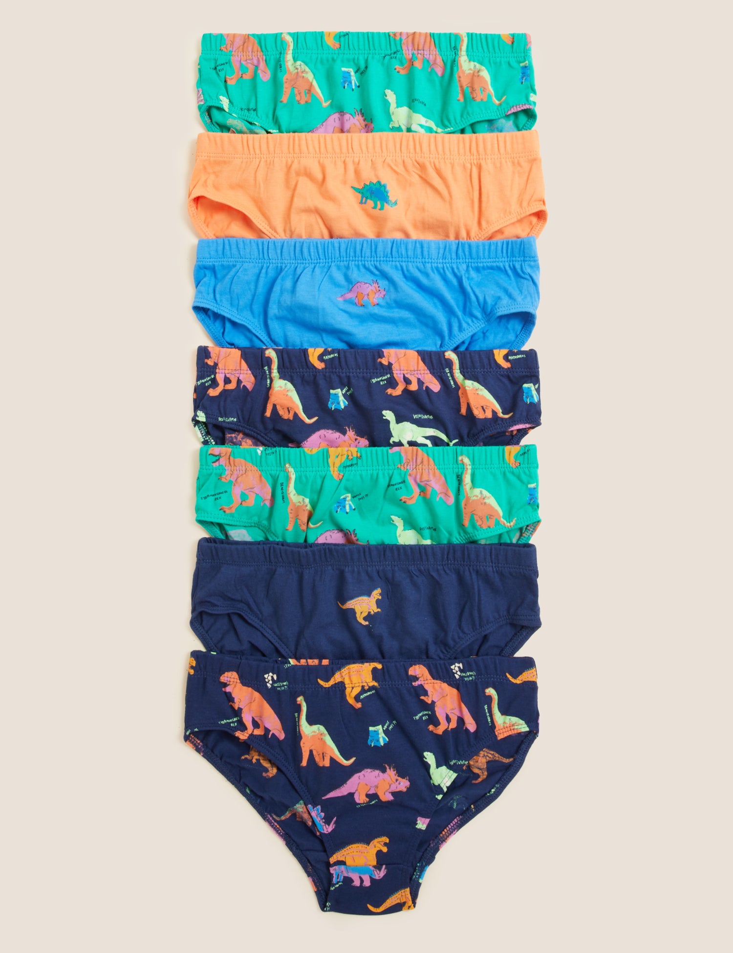 Pack de 7 briefs diseño dinosaurios