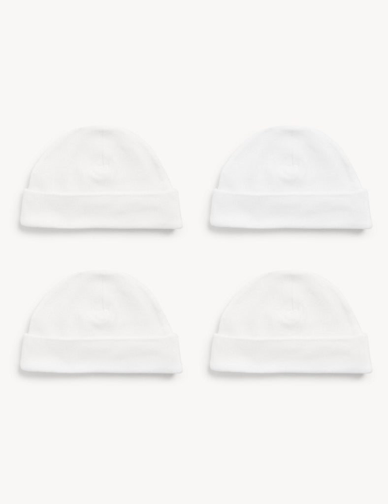 Pack de 4 gorros blancos