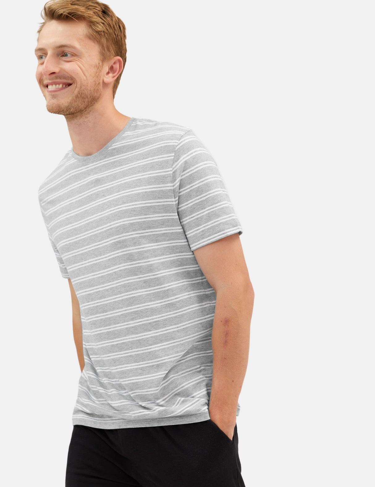 Pijama corto en punto camiseta a rayas