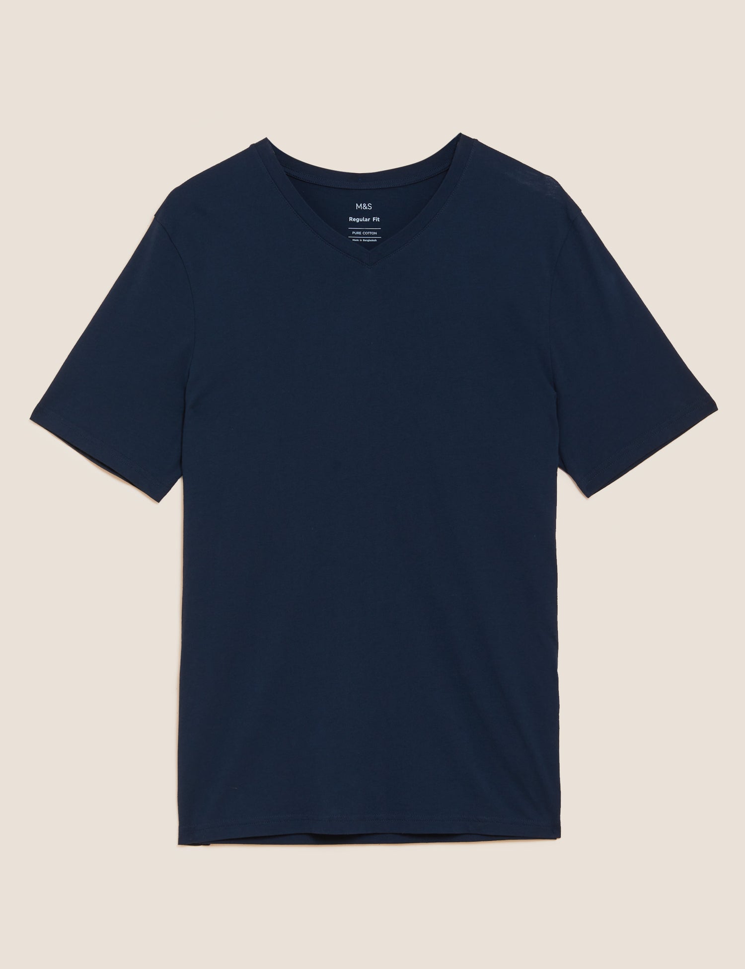 Camiseta cuello pico manga corta lisa